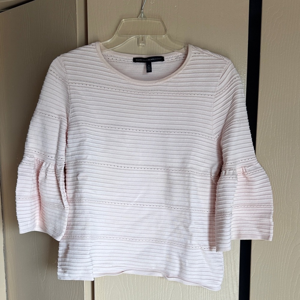 White House Black Market Light Pink Textured Blouse